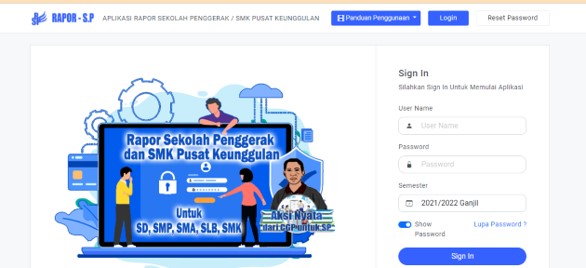 LINK e-RAPOR Sekolah Penggerak Kelas 7 Semester 1 - Tahun 2021